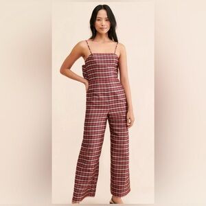 Anthropologie hutch Plaid Jumpsuit